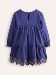 Boden Blue 100% Cotton Betsy Tiered Twirly Dress - Image 3 of 4