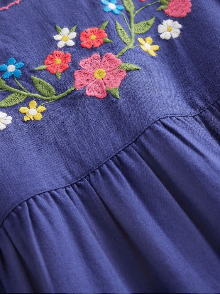 Boden Blue 100% Cotton Betsy Tiered Twirly Dress - Image 4 of 4