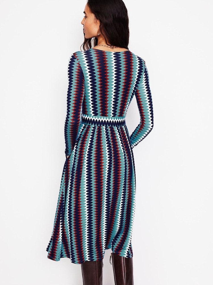 Boden Blue Thea Long Sleeve Jersey Dress - Image 2 of 5