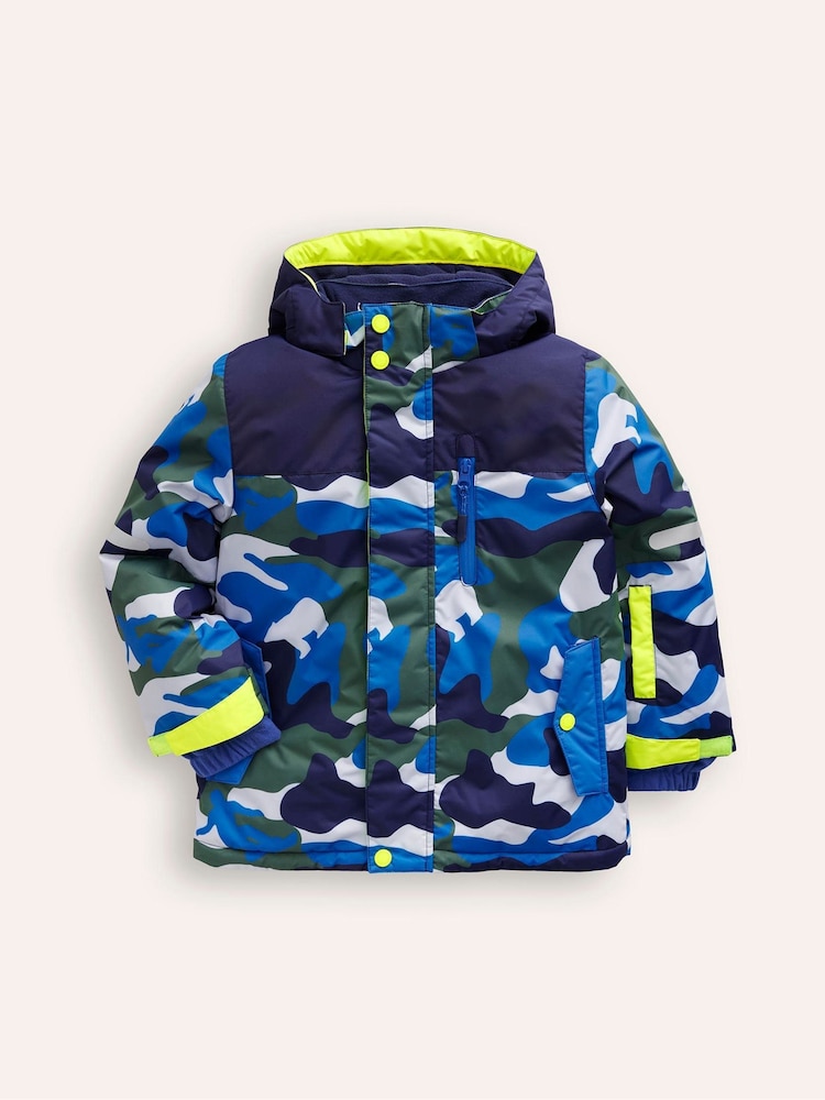 Boden Blue Camo All Weather Waterproof Coat - Image 1 of 4