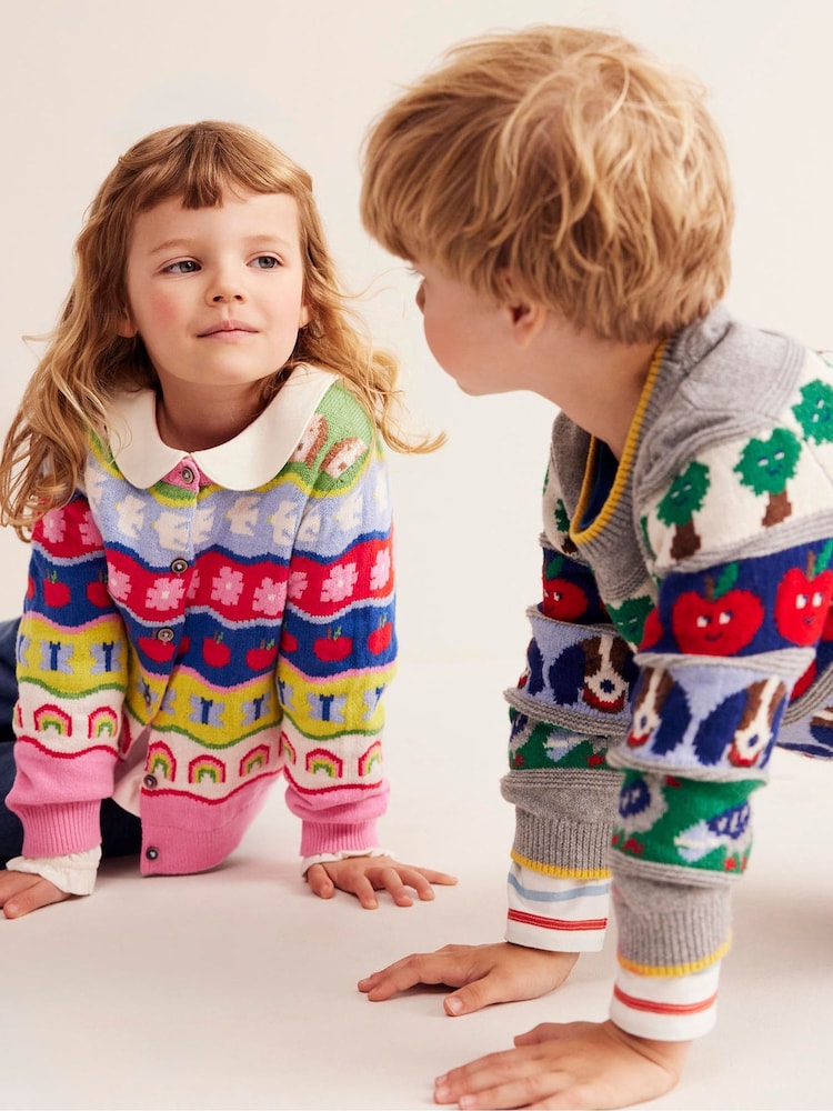 Boden Grey Dog Novelty Fair Isle Pattern Jumper - Image 4 of 4