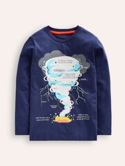 Boden Blue 100% Cotton Glow-In-The-Dark Tornado T-Shirt - Image 1 of 3