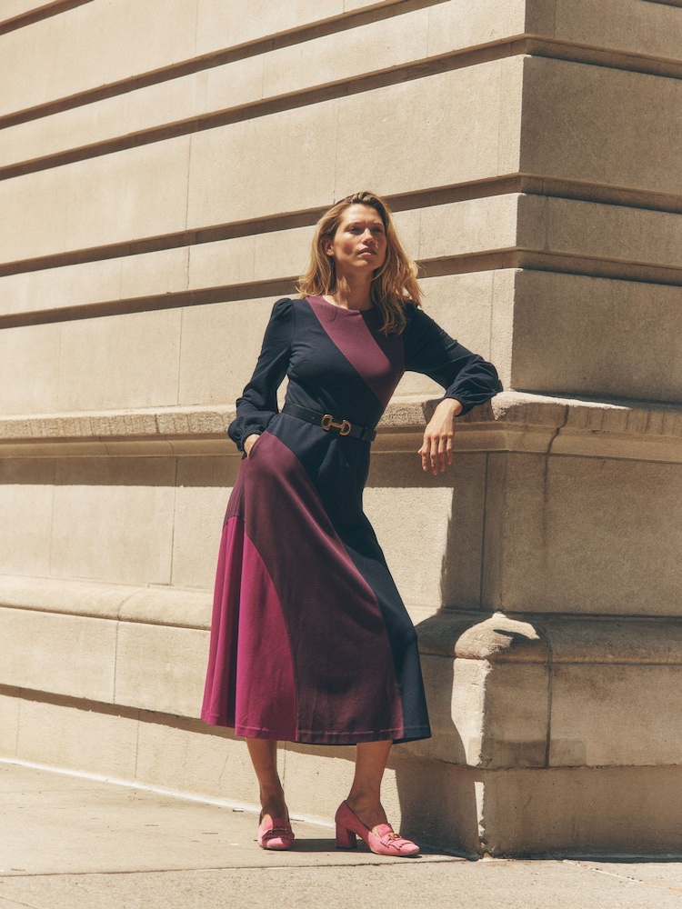 Boden Blue Crew Neck Ponte Dress - Image 1 of 6
