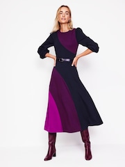 Boden Blue Crew Neck Ponte Dress - Image 2 of 6