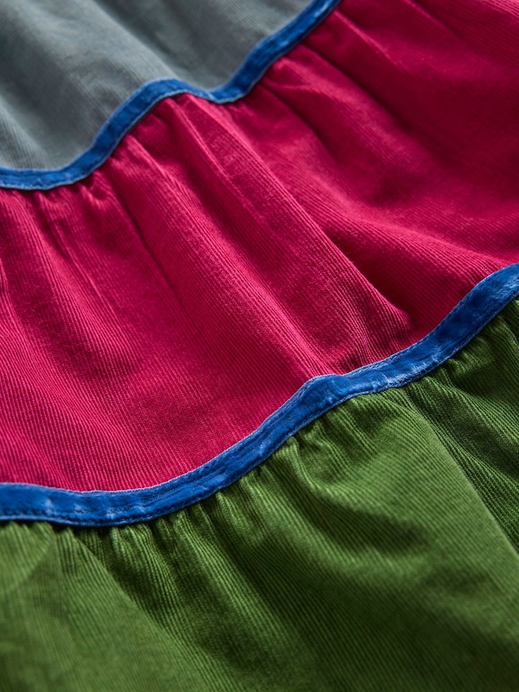 Boden Pink 100% Cotton Rainbow Cord Tiered Twirly Dress - Image 4 of 4 Boden Pink 100% Cotton Rainbow Cord Tiered Twirly Dress - Image 4 of 4