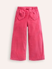 Boden Pink Heart Pocket Velour Joggers - Image 1 of 3