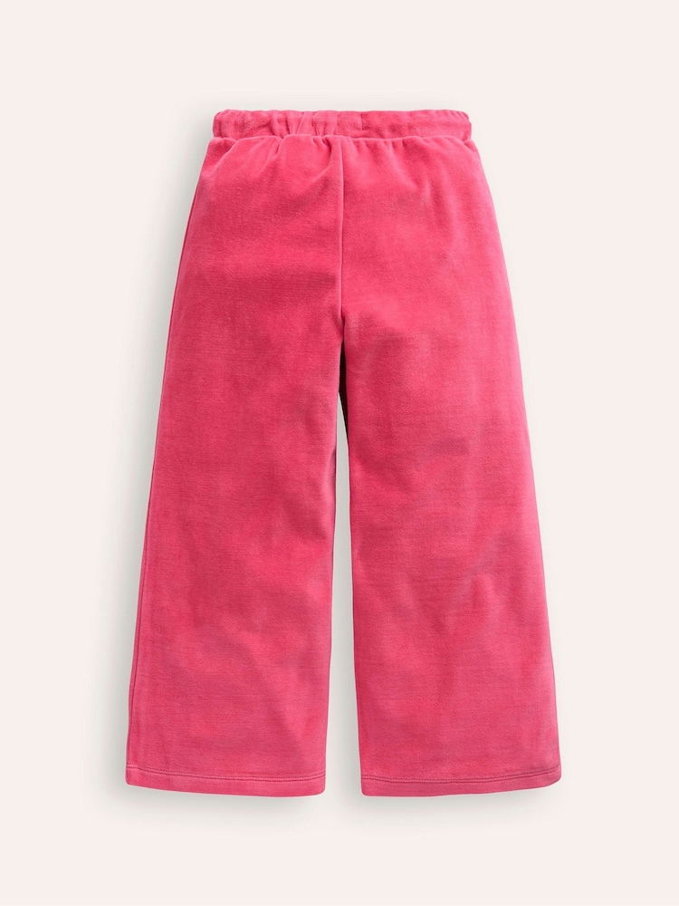 Boden Pink Heart Pocket Velour Joggers - Image 2 of 3