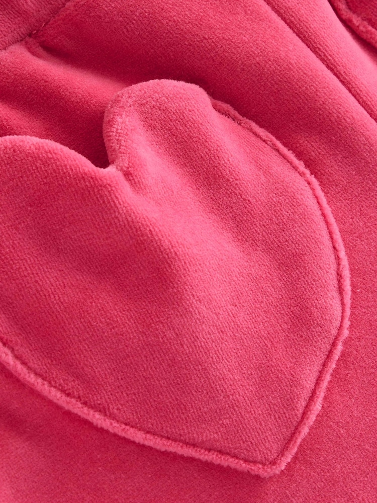 Boden Pink Heart Pocket Velour Joggers - Image 3 of 3