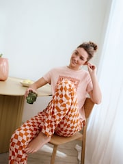 Orange 100% Cotton Short Sleeve Pyjamas - Image 1 of 7