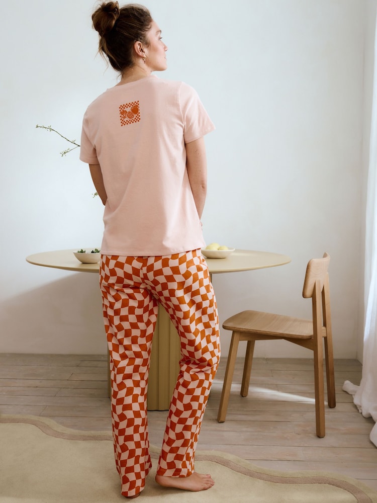 Orange 100% Cotton Short Sleeve Pyjamas - Image 3 of 7