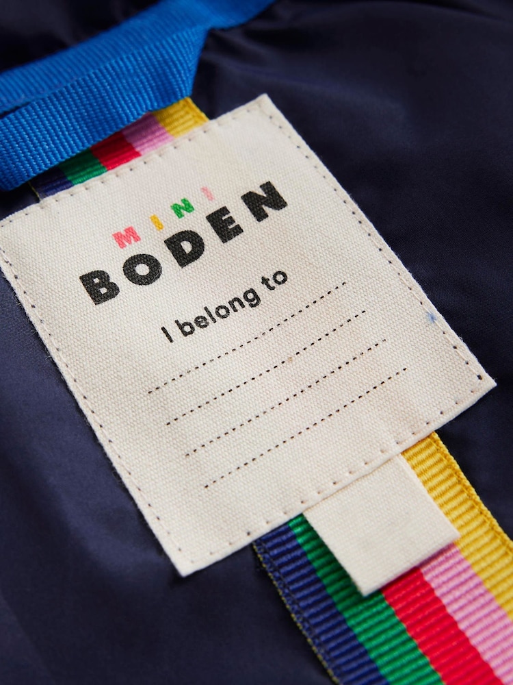 Boden Blue Longline Rainbow Padded Coat - Image 5 of 5 Boden Blue Longline Rainbow Padded Coat - Image 5 of 5