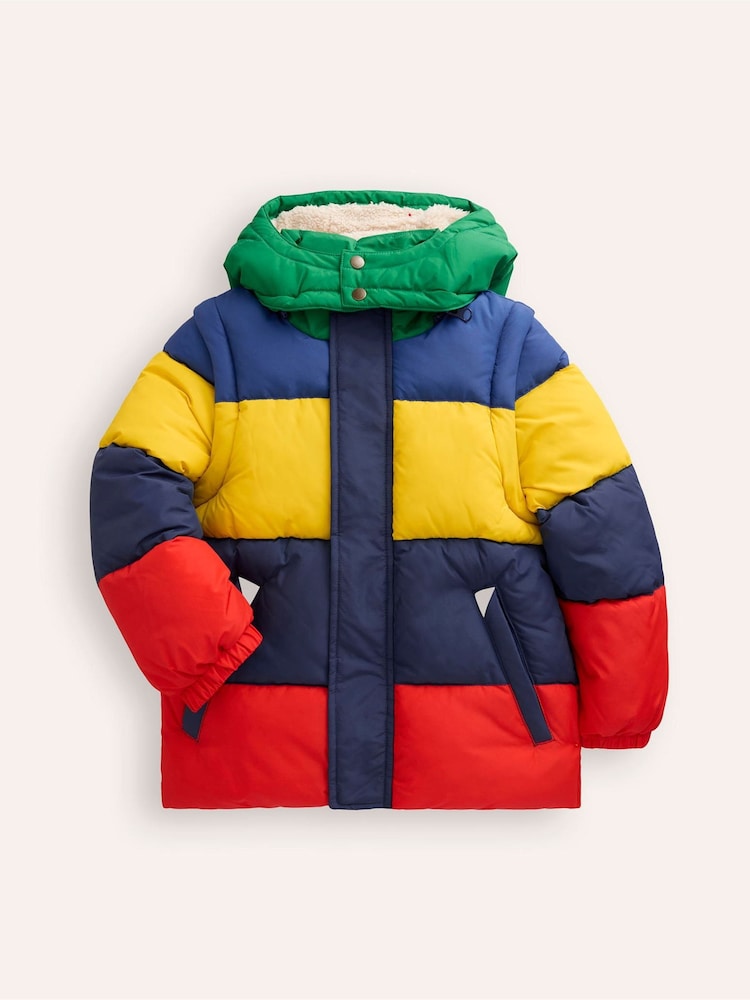 Boden Blue Stripe 2-In-1 Puffer Coat - Image 2 of 5 Boden Blue Stripe 2-In-1 Puffer Coat - Image 2 of 5