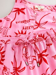 Pink Graphic Button Through Vest Pyjamas - Image 11 of 12