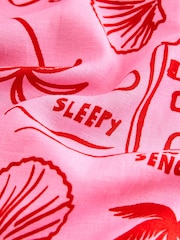 Pink Graphic Button Through Vest Pyjamas - Image 12 of 12