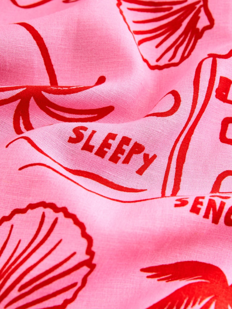 Pink Graphic Button Through Vest Pyjamas - Image 12 of 12