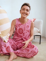 Pink Graphic Button Through Vest Pyjamas - Image 2 of 12