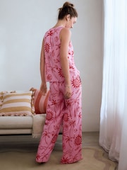 Pink Graphic Button Through Vest Pyjamas - Image 3 of 12