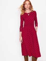 Roșu - Boden Thea Mânecă lungă Jersey Rochie - Imaginea 1 din 5