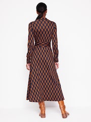 Boden Brown Marcia Jersey Midi Shirt Dress - Image 5 of 6