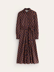 Boden Brown Marcia Jersey Midi Shirt Dress - Image 6 of 6