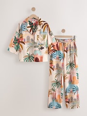 Pink Palms Short Sleeve Button Through Pyjamas - Image 8 of 10