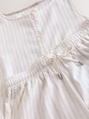 Neutral Stripe Button Through Vest Pyjamas - Image 10 of 11