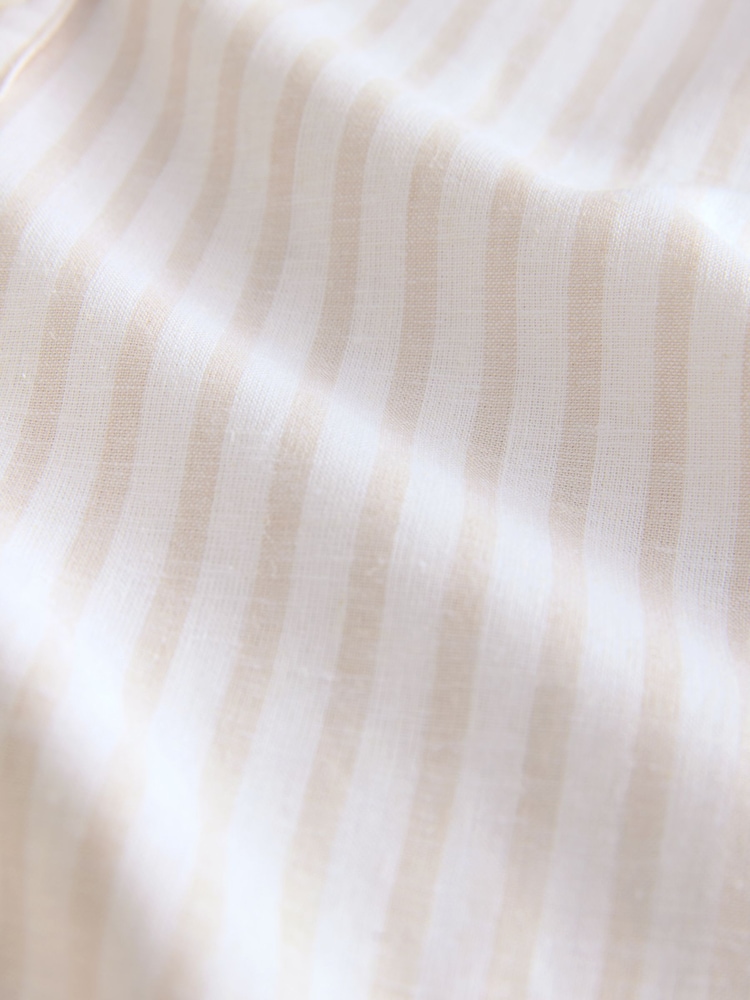 Neutral Stripe Button Through Vest Pyjamas - Image 11 of 11