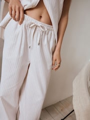Neutral Stripe Button Through Vest Pyjamas - Image 7 of 11