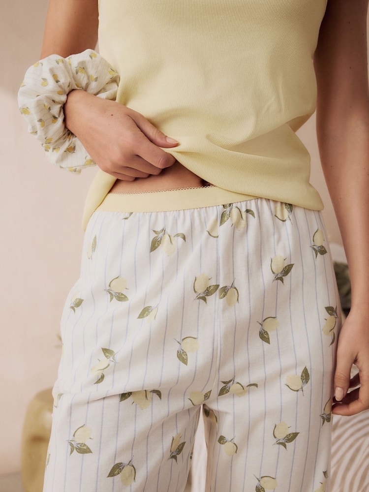 Yellow Lemons Rib Vest Pyjamas - Image 8 of 8