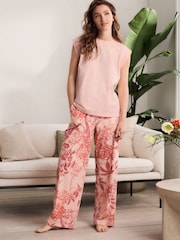 Pink Floral Kew Collection 100% Cotton Cap Sleeve Pyjamas - Image 1 of 5