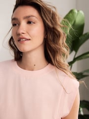 Pink Floral Kew Collection 100% Cotton Cap Sleeve Pyjamas - Image 4 of 5