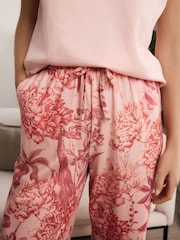 Pink Floral Kew Collection 100% Cotton Cap Sleeve Pyjamas - Image 5 of 5