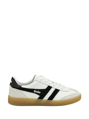 Gola White Ladies Viper Leather Lace-Up Trainers - Image 1 of 4