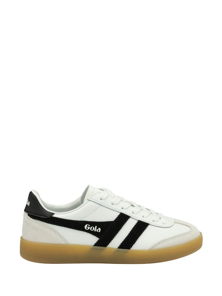Gola White Ladies Viper Leather Lace-Up Trainers - Image 1 of 4 Gola White Ladies Viper Leather Lace-Up Trainers - Image 1 of 4