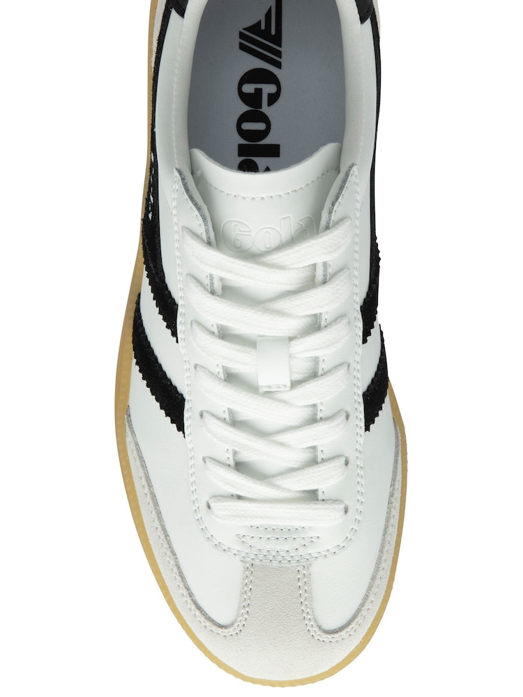 Gola White Ladies Viper Leather Lace-Up Trainers - Image 4 of 4
