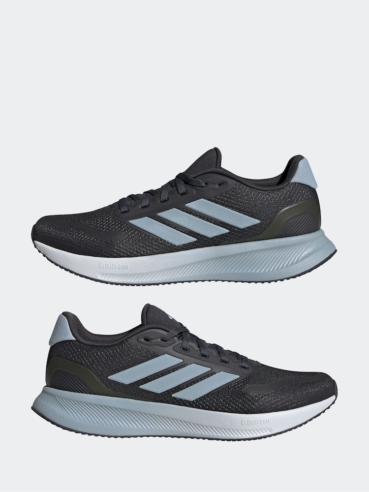 adidas Black Runfalcon 5 Running Trainers - Image 5 of 9