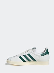 adidas Originals White/Green Gazelle Trainers - Image 2 of 9