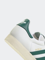 adidas Originals White/Green Gazelle Trainers - Image 9 of 9