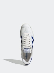 adidas Originals White/Blue Gazelle Trainers - Image 6 of 9