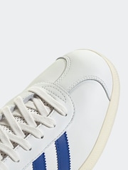 adidas Originals White/Blue Gazelle Trainers - Image 8 of 9