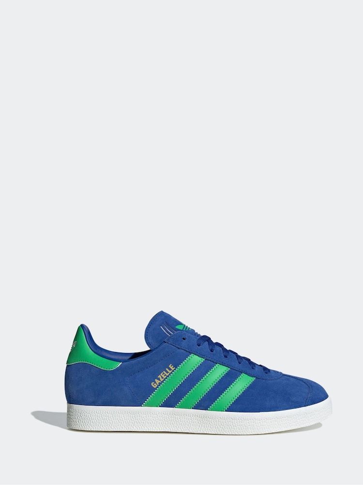 adidas Originals Blue/Green Gazelle Trainers - Image 1 of 9