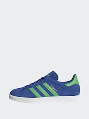 adidas Originals Blue/Green Gazelle Trainers - Image 2 of 9