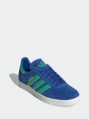 adidas Originals Blue/Green Gazelle Trainers - Image 3 of 9