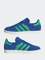 adidas Originals Blue/Green Gazelle Trainers - Image 5 of 9