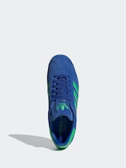 adidas Originals Blue/Green Gazelle Trainers - Image 6 of 9