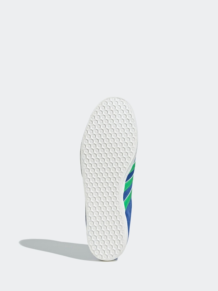 adidas Originals Blue/Green Gazelle Trainers - Image 7 of 9