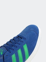 adidas Originals Blue/Green Gazelle Trainers - Image 8 of 9