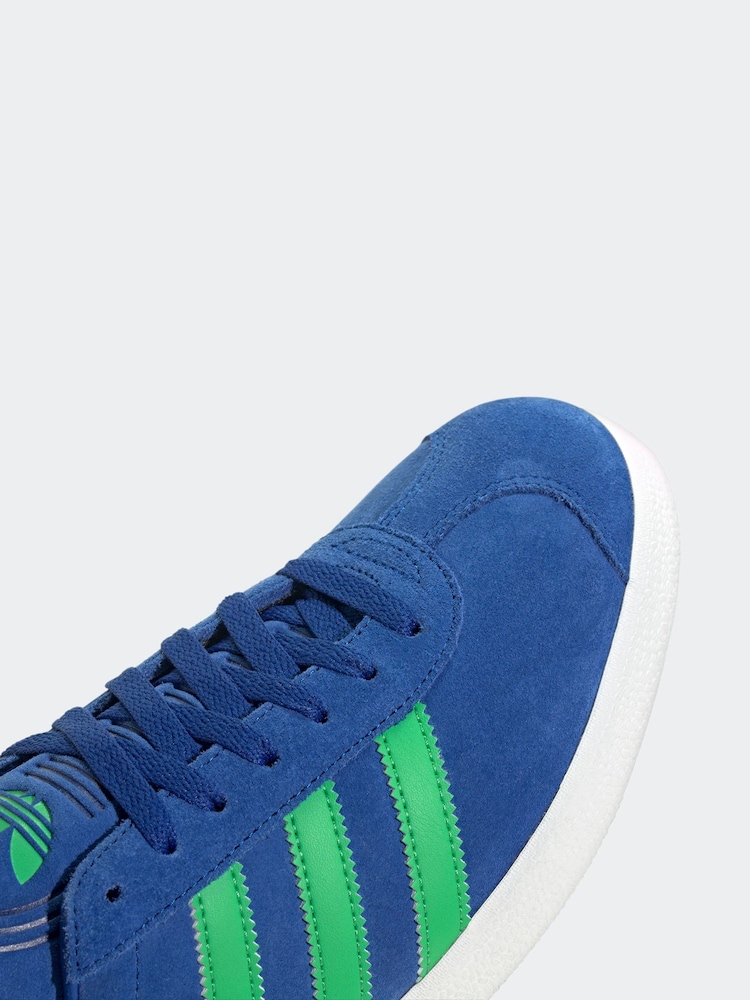 adidas Originals Blue/Green Gazelle Trainers - Image 8 of 9