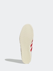 adidas Originals White/Red Gazelle Trainers - Image 4 of 9