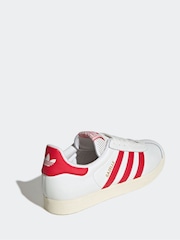 adidas Originals White/Red Gazelle Trainers - Image 9 of 9
